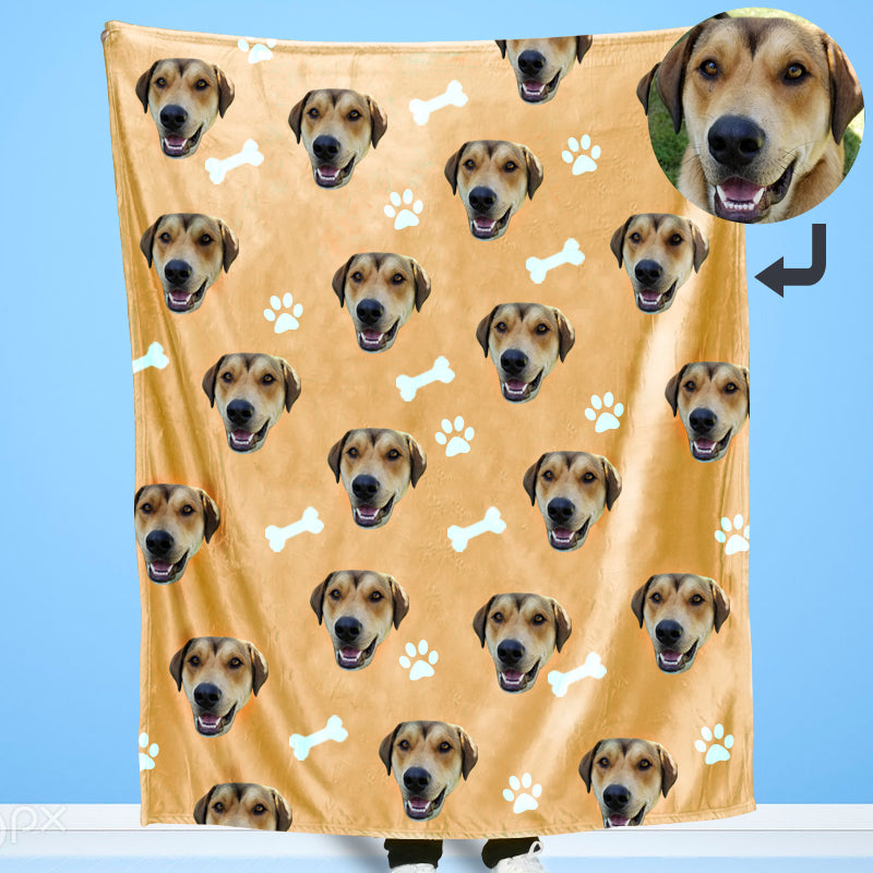 Customized Pet Multi-Head Blanket with Bones - The Pet Pillow