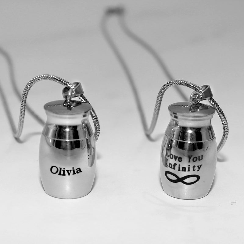 Custom Pet Ash Necklace - Jar Shape - The Pet Pillow