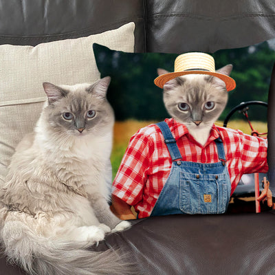 Custom Pet Countryside Photo Square Pillow - The Pet Pillow
