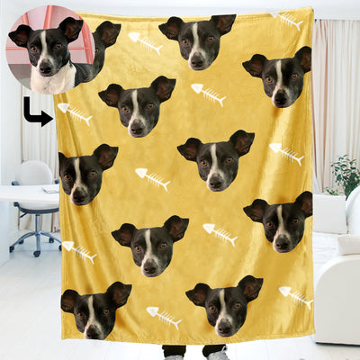 Customized Pet Multi-Head Blanket with Bones - The Pet Pillow