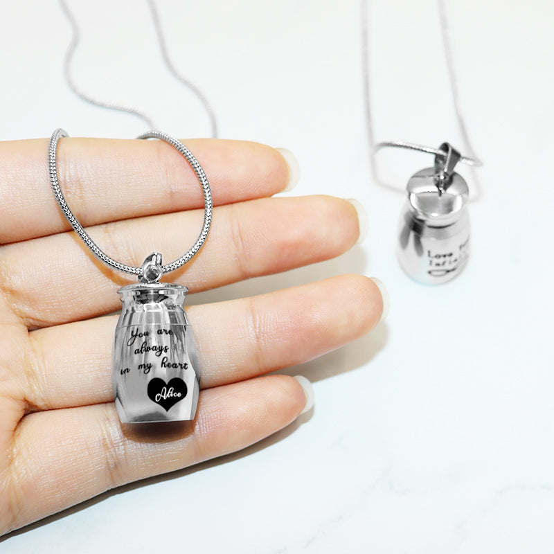 Custom Pet Ash Necklace - Jar Shape - The Pet Pillow