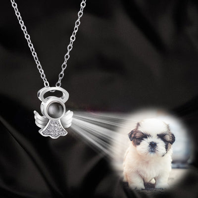 Baby Angel Shaped Custom Pet Projection Necklace - The Pet Pillow