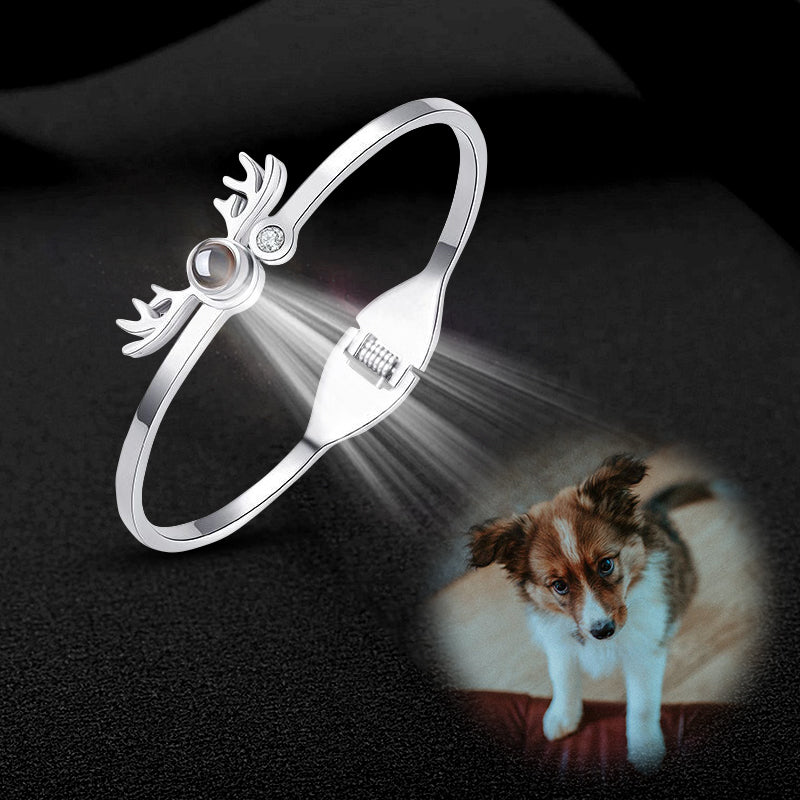 Adjustable Antler Shape Custom Pet Projection Bracelet - The Pet Pillow