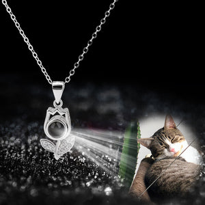 Rose Flower Custom Pet Projection Necklace - The Pet Pillow