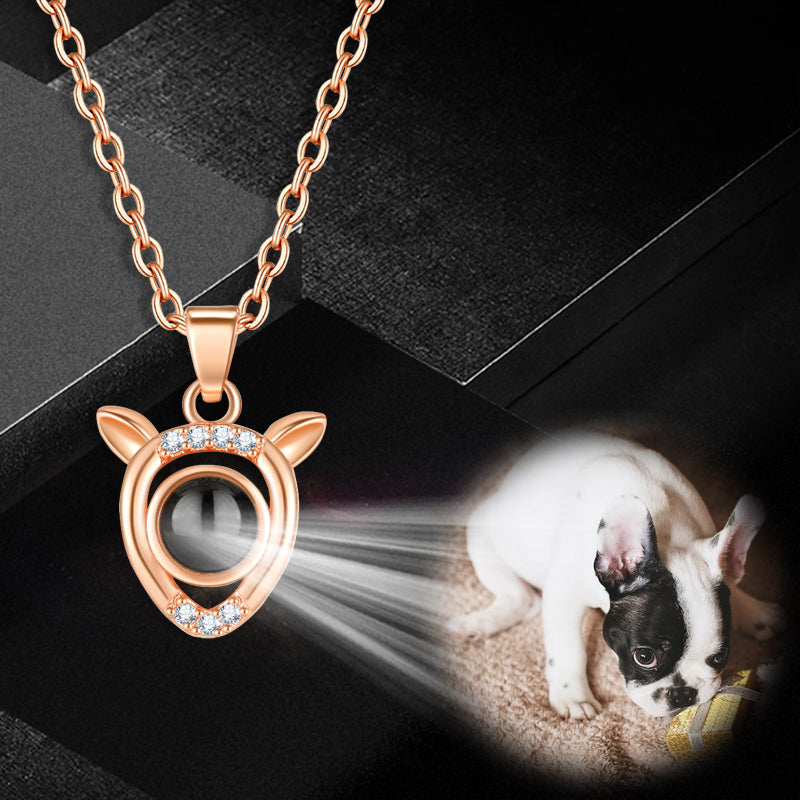 Antlers Shaped Custom Pet Projection Necklace - The Pet Pillow