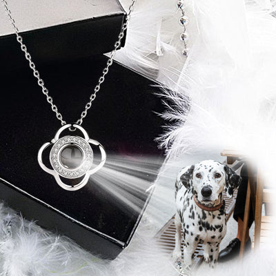 Four Leaf Clover Shaped Custom Pet Projection Necklace - The Pet Pillow