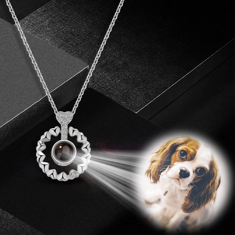 Multiple Hearts Custom Pet Projection Necklace - The Pet Pillow