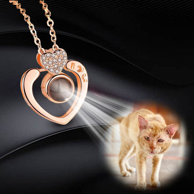 Big Heart Shaped Custom Pet Projection Necklace - The Pet Pillow