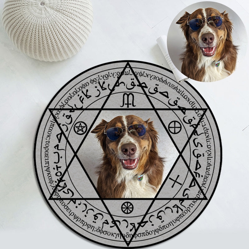 Custom Pet Photo Round Magic Array Rug - The Pet Pillow