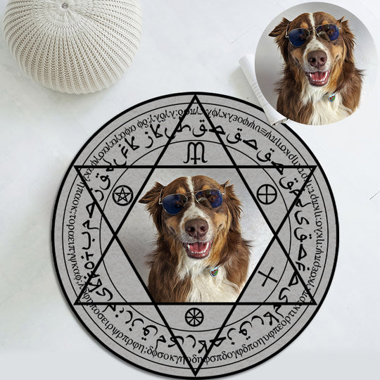 Custom Pet Photo Round Magic Array Rug - The Pet Pillow