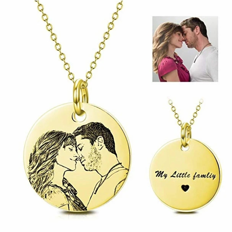 Custom Pet Photo Round Necklace Pendant-925 Sterling Silver - The Pet Pillow