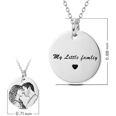 Custom Pet Photo Round Necklace Pendant-925 Sterling Silver - The Pet Pillow