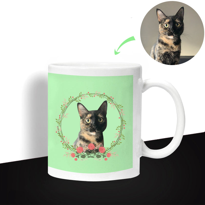 Custom Pet Photo 11oz Mug with Garland Option - The Pet Pillow