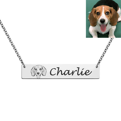 Custom Pet Lettering Bar Necklace for Pet Lover - The Pet Pillow