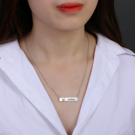 Custom Pet Lettering Bar Necklace for Pet Lover - The Pet Pillow