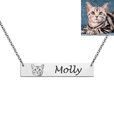 Custom Pet Lettering Bar Necklace for Pet Lover - The Pet Pillow