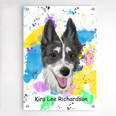 Personalized Pet Watercolor Portraits of Your Dog, Acrylic Framed Art for Pet Memorial Gift - The Pet Pillow