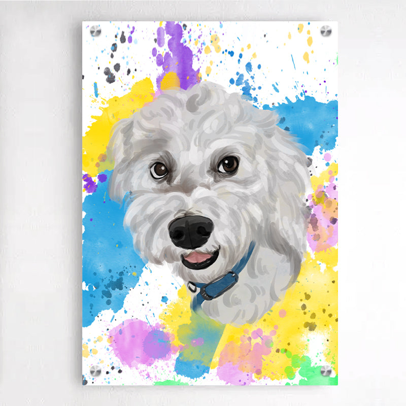 Personalized Pet Watercolor Portraits of Your Dog, Acrylic Framed Art for Pet Memorial Gift - The Pet Pillow