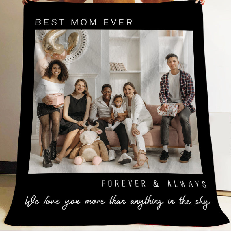Best Mom Ever Custom Pet Collage Blanket - The Pet Pillow