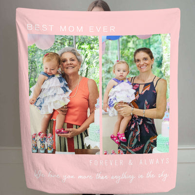 Best Mom Ever Custom Pet Collage Blanket - The Pet Pillow