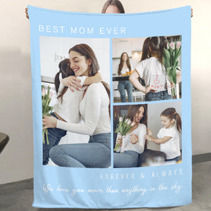 Best Mom Ever Custom Pet Collage Blanket - The Pet Pillow