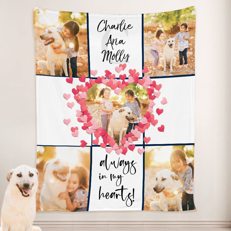 Collage Blanket Pet Personalized Family Photo Blankets with Name - The Pet Pillow