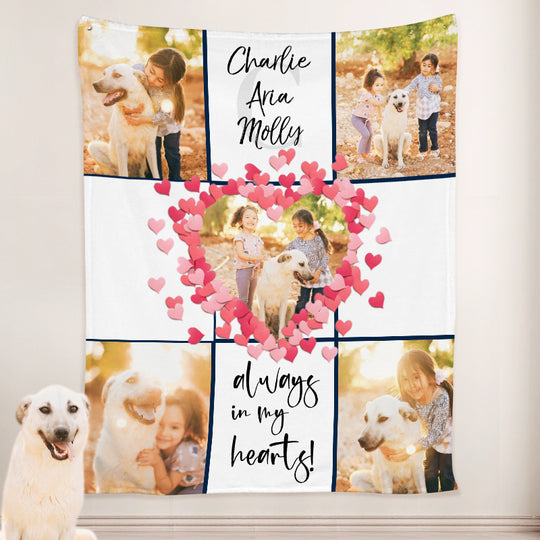 Collage Blanket Pet Personalized Family Photo Blankets with Name - The Pet Pillow