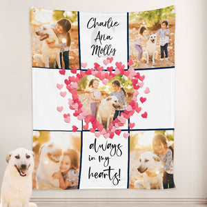 Collage Blanket Pet Personalized Family Photo Blankets with Name - The Pet Pillow