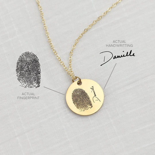 Custom Fingerprint/PawPrint Necklace Handwriting-925 Sterling Silver - The Pet Pillow
