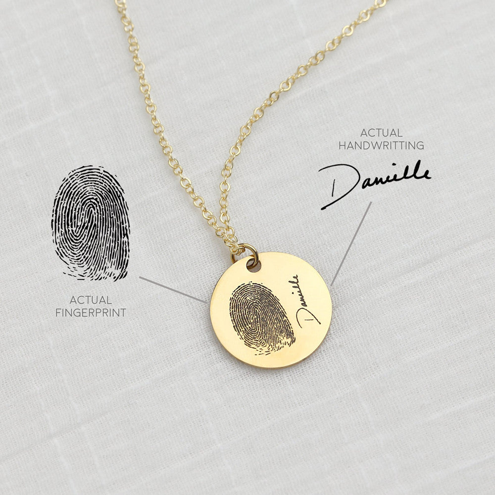 Custom Fingerprint/PawPrint Necklace Handwriting-925 Sterling Silver - The Pet Pillow