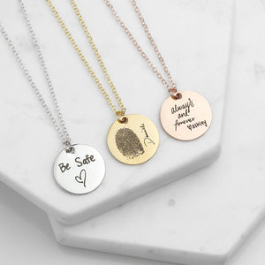 Custom Fingerprint/PawPrint Necklace Handwriting-925 Sterling Silver - The Pet Pillow