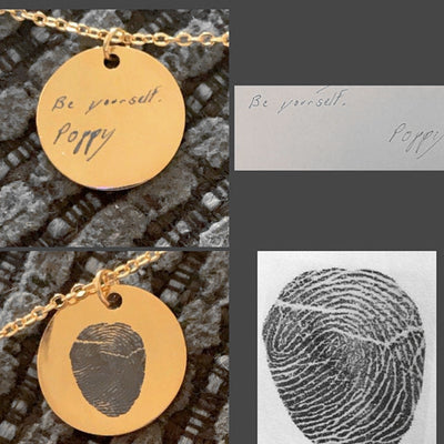 Custom Fingerprint/PawPrint Necklace Handwriting-925 Sterling Silver - The Pet Pillow