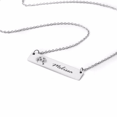 Custom Pet Lettering Bar Necklace for Pet Lover - The Pet Pillow