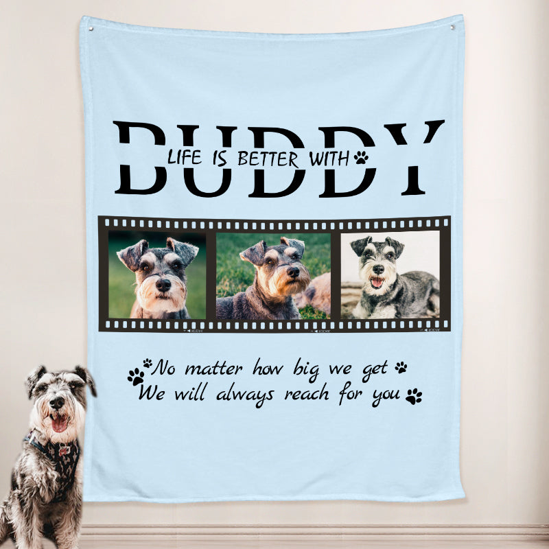 Custom Collage Blankets With Pet name, Personalized Pet photo collage blanket - The Pet Pillow