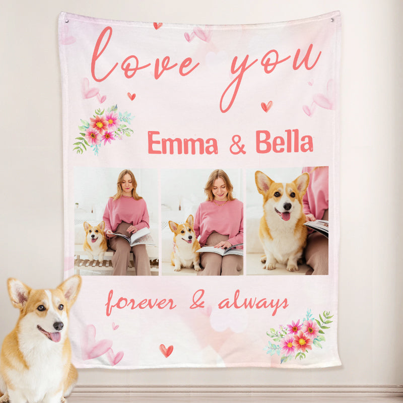Custom Collage Blankets with Pet Photos, Personalized Pet Photo Collage Blanket - The Pet Pillow