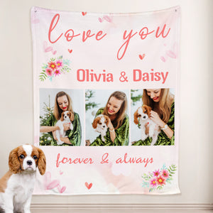 Custom Collage Blankets with Pet Photos, Personalized Pet Photo Collage Blanket - The Pet Pillow