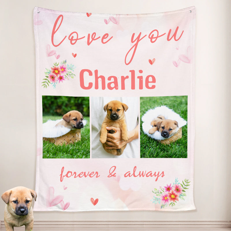Custom Collage Blankets with Pet Photos, Personalized Pet Photo Collage Blanket - The Pet Pillow