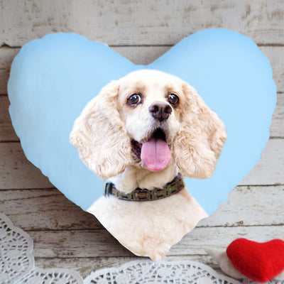 Custom Dog Heart Shaped Pillow with Photo, Personalized Pet Heart Shaped Throw Pillow - The Pet Pillow