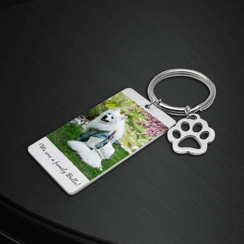 Custom Dog Photo Memorial Keychain with Paw - The Pet Pillow