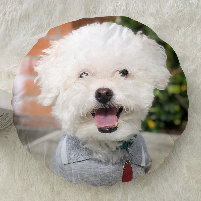 Custom Dog Round Throw Pillows Made from Original, Personalized Pet Round Velvet Pillow - The Pet Pillow