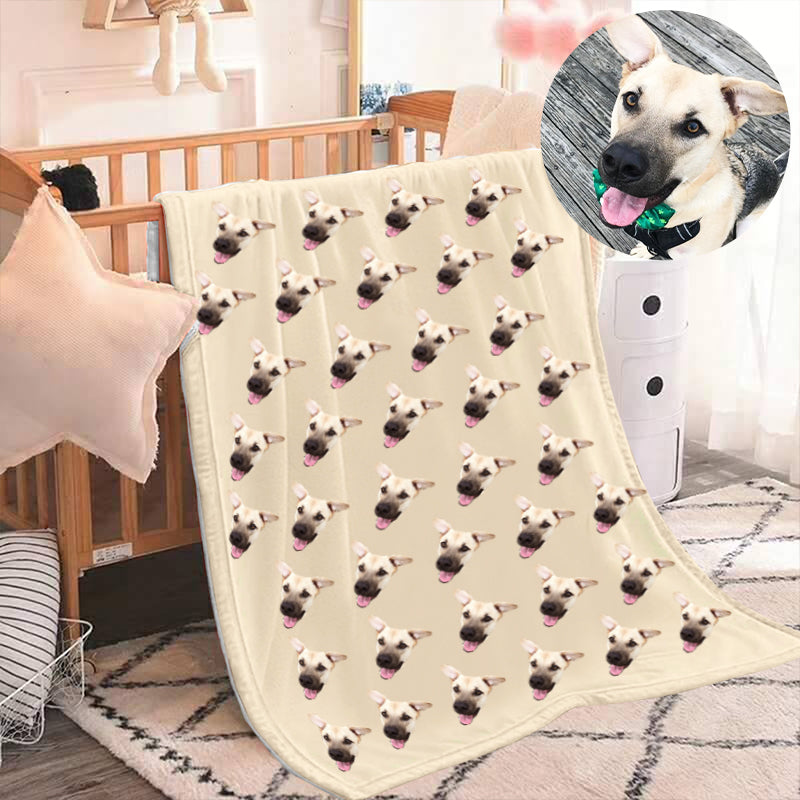 Custom Multi Pet Head Blanket from Original Pet Photo - The Pet Pillow