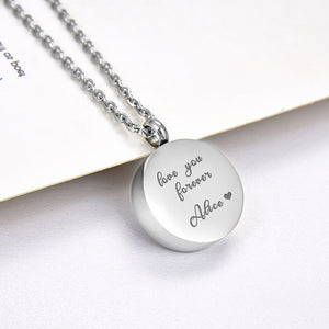 Custom Pet Ash Necklace, Personalized Urn Necklace with Picture- Round - The Pet Pillow