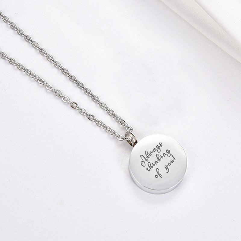 Custom Pet Ash Necklace, Personalized Urn Necklace with Picture- Round - The Pet Pillow
