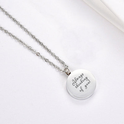 Custom Pet Ash Necklace, Personalized Urn Necklace with Picture- Round - The Pet Pillow