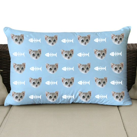 Custom Pet Face Pillow Personalized Decorative Throw Pillow With Red Heart - The Pet Pillow