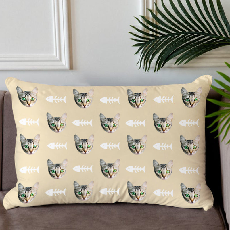 Custom Pet Face Pillow Personalized Decorative Throw Pillow With Red Heart - The Pet Pillow
