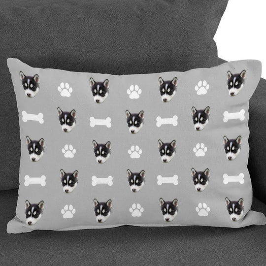 Custom Pet Face Pillow Personalized Decorative Throw Pillow With Red Heart - The Pet Pillow