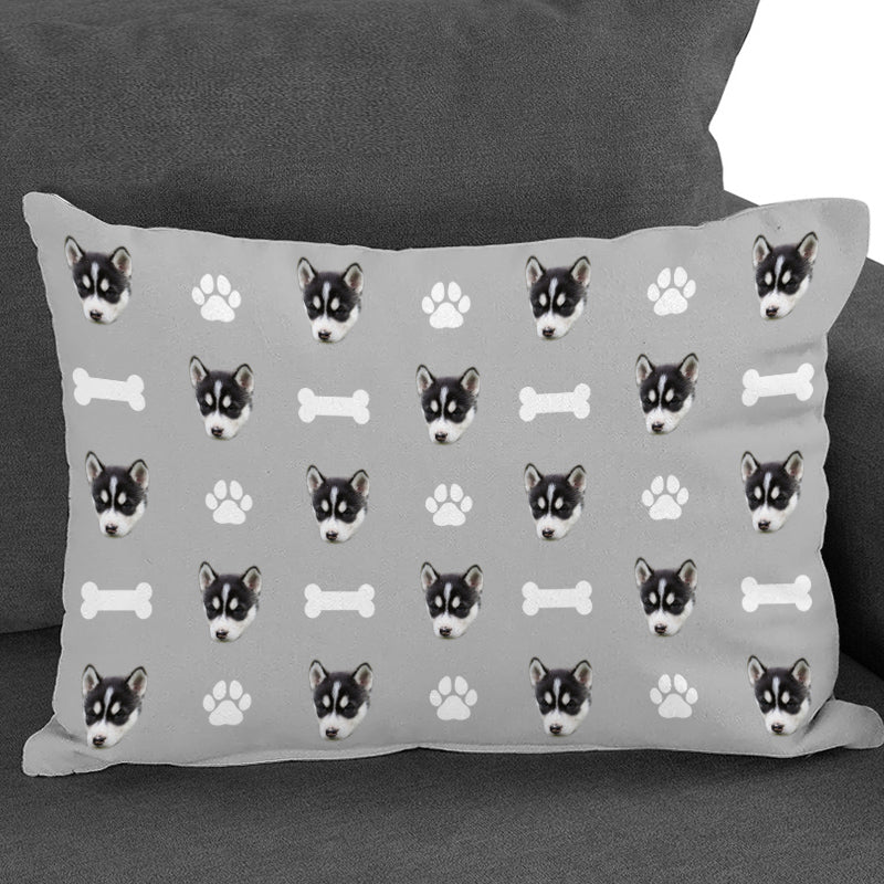 Custom Pet Face Pillow Personalized Decorative Throw Pillow With Red Heart - The Pet Pillow