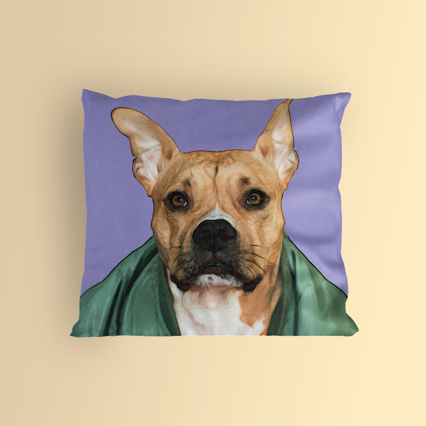 Custom Pet Hand Draw Oil Painting Memorial Square Pillow with Draw Head or Full Body - The Pet Pillow