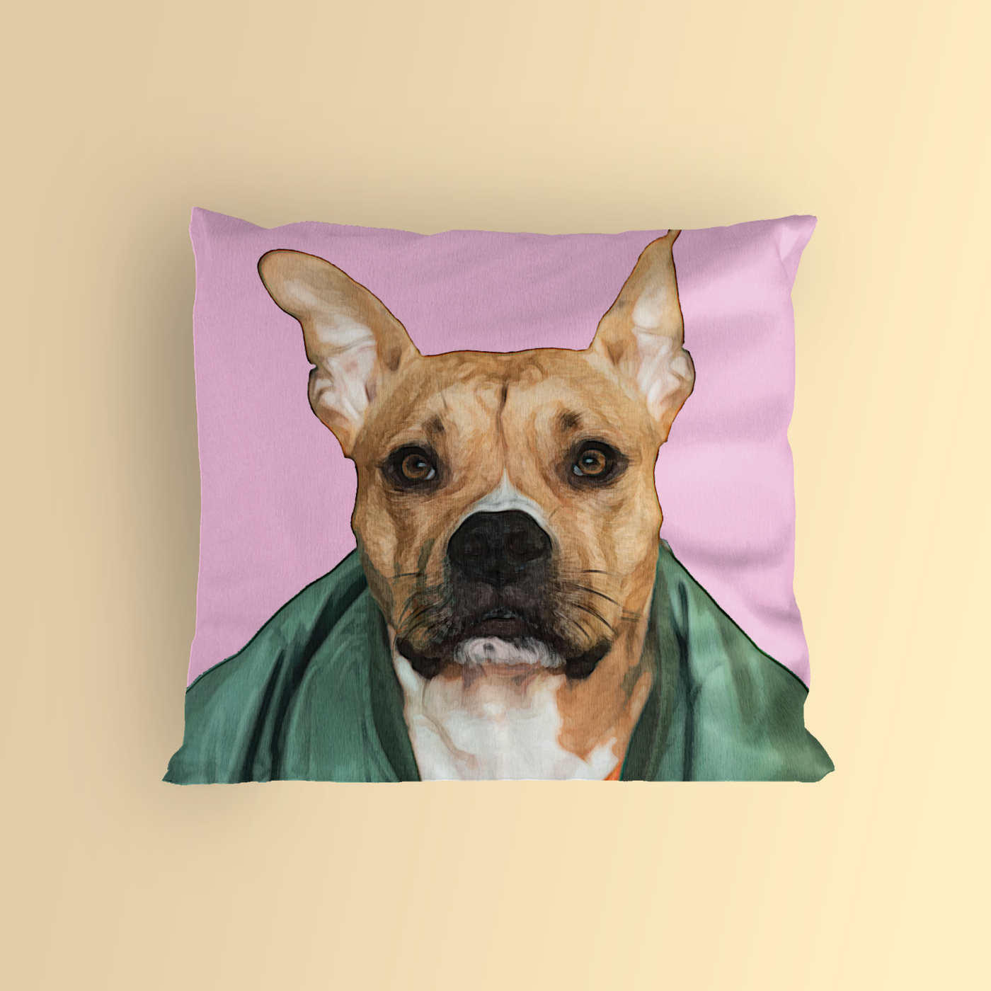 Custom Pet Hand Draw Oil Painting Memorial Square Pillow with Draw Head or Full Body - The Pet Pillow